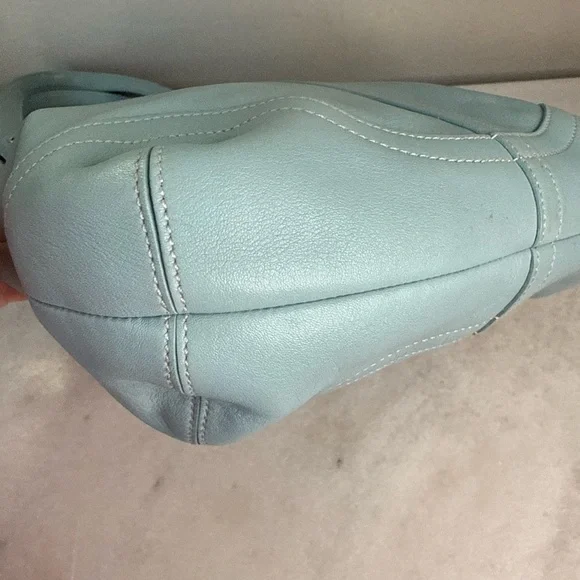 Coach Vtg Soho Soft Blue Leather Shoulder Hobo Bag 4983 Classic Purse 2003 Y2K - Picture 6 of 14